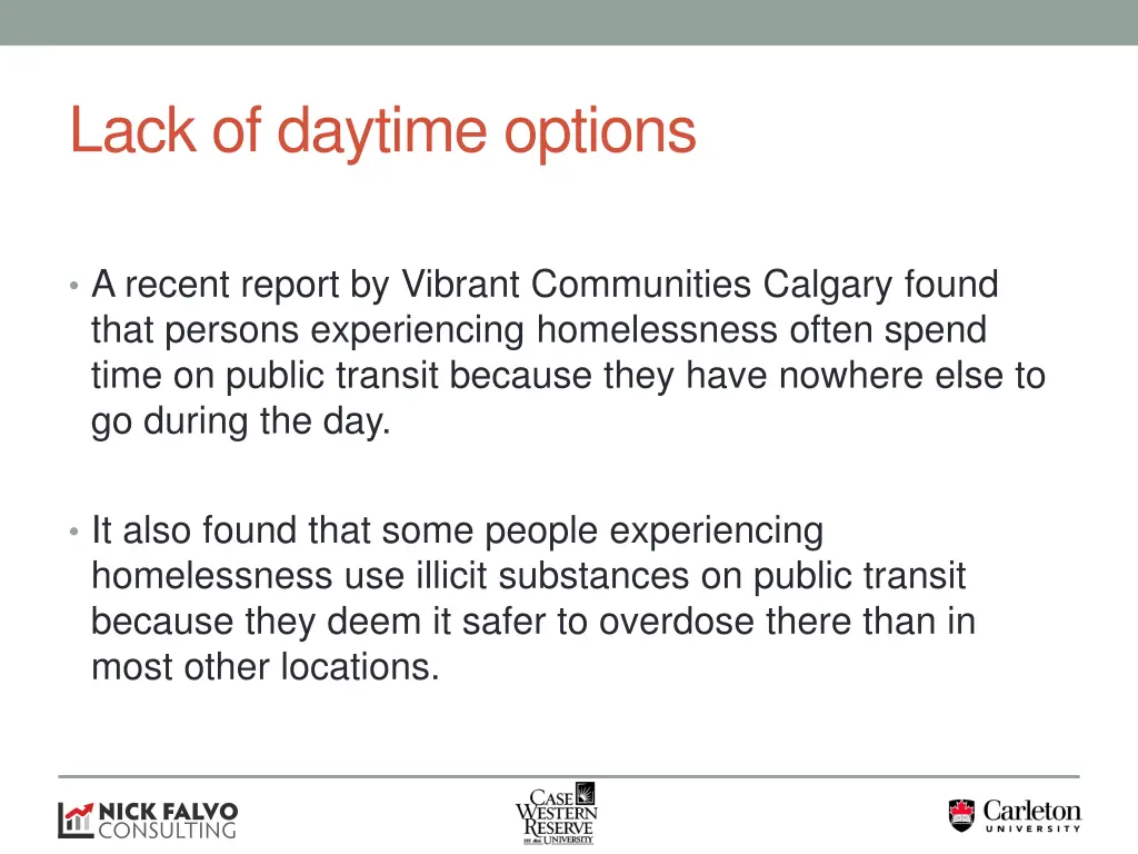 lack of daytime options