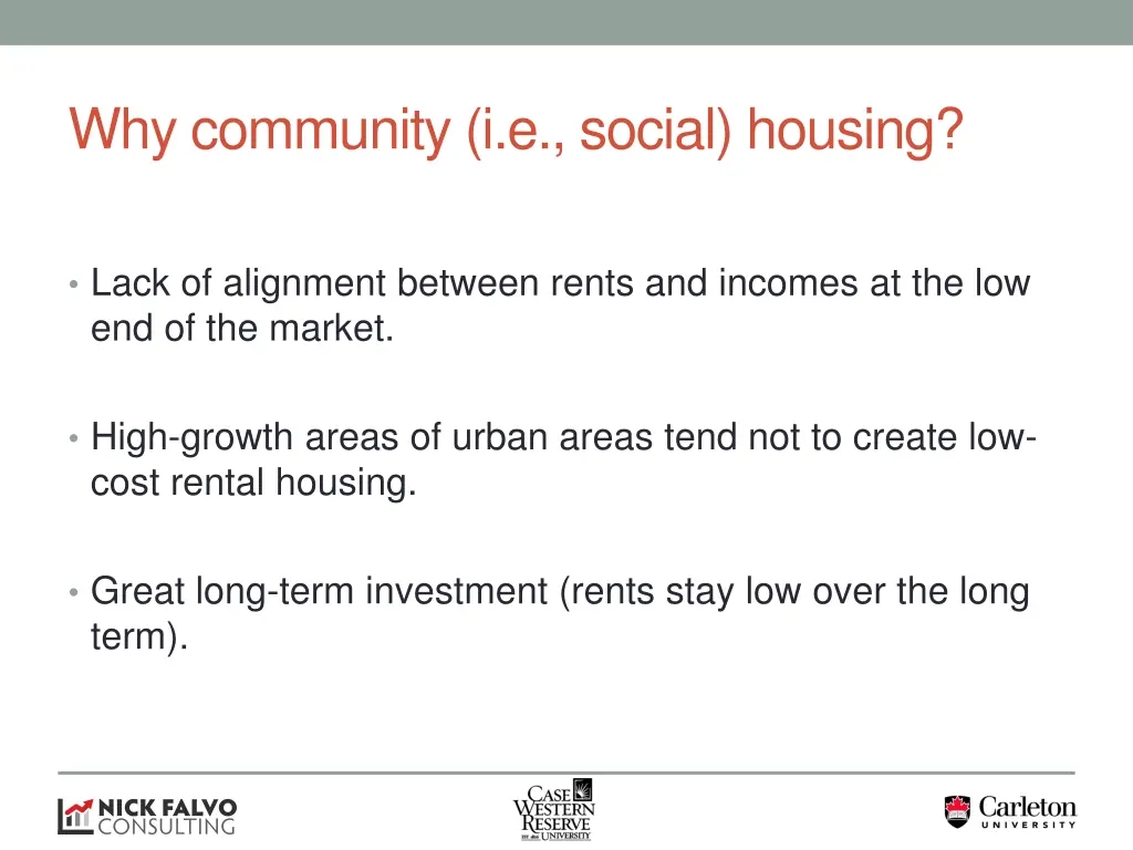 why community i e social housing