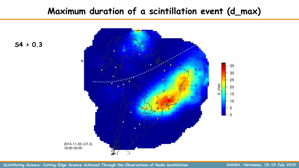 maximum duration of a scintillation event d max