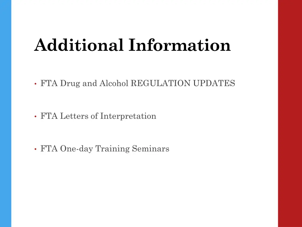 additional information