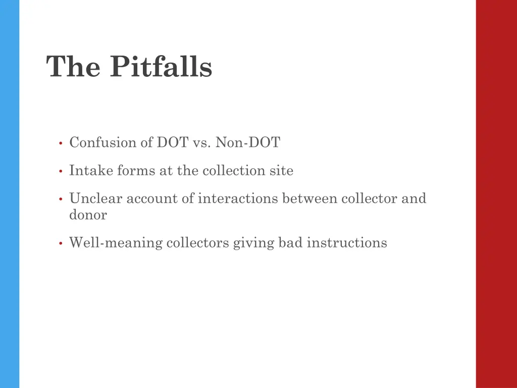 the pitfalls