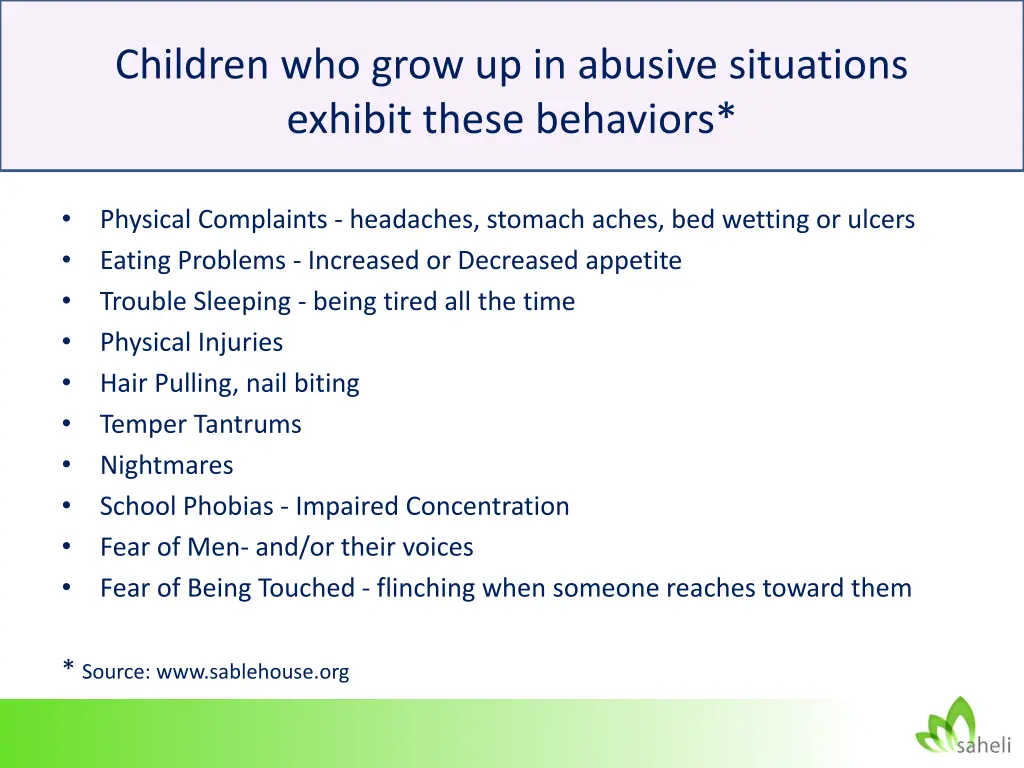 children who grow up in abusive situations