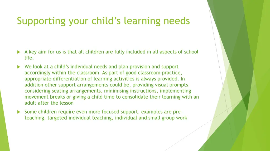 supporting your child s learning needs