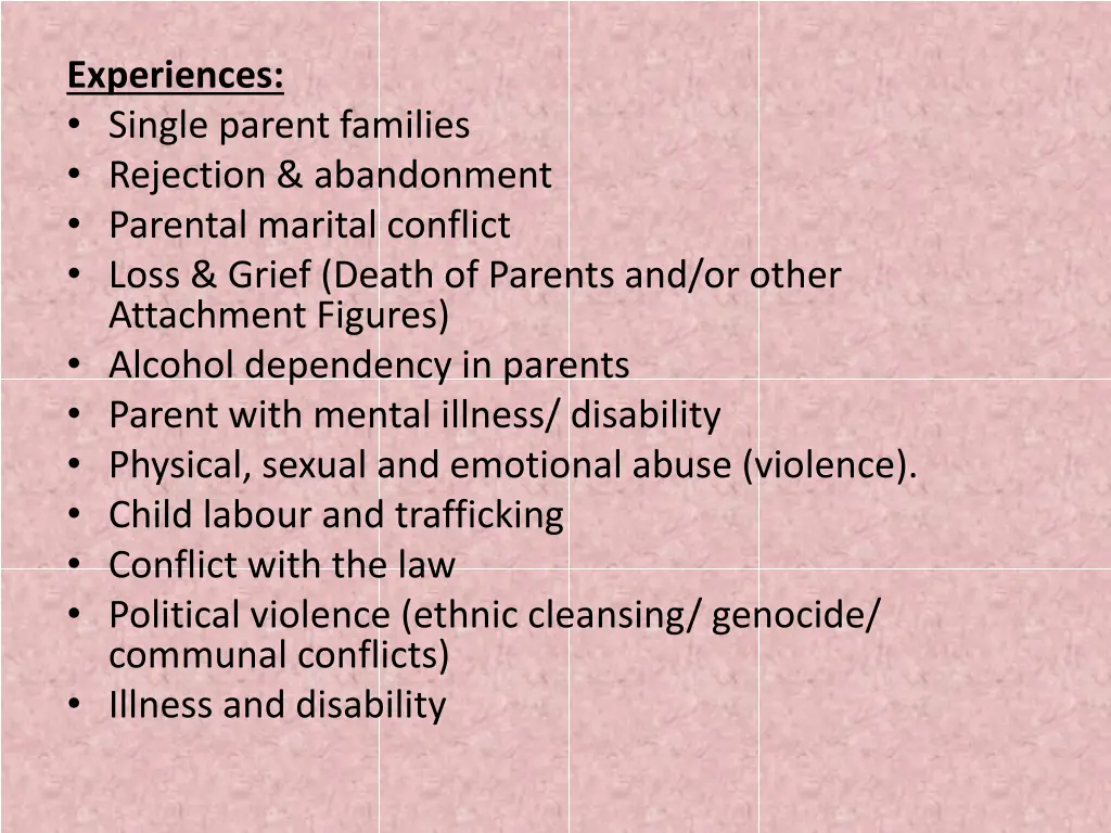 experiences single parent families rejection