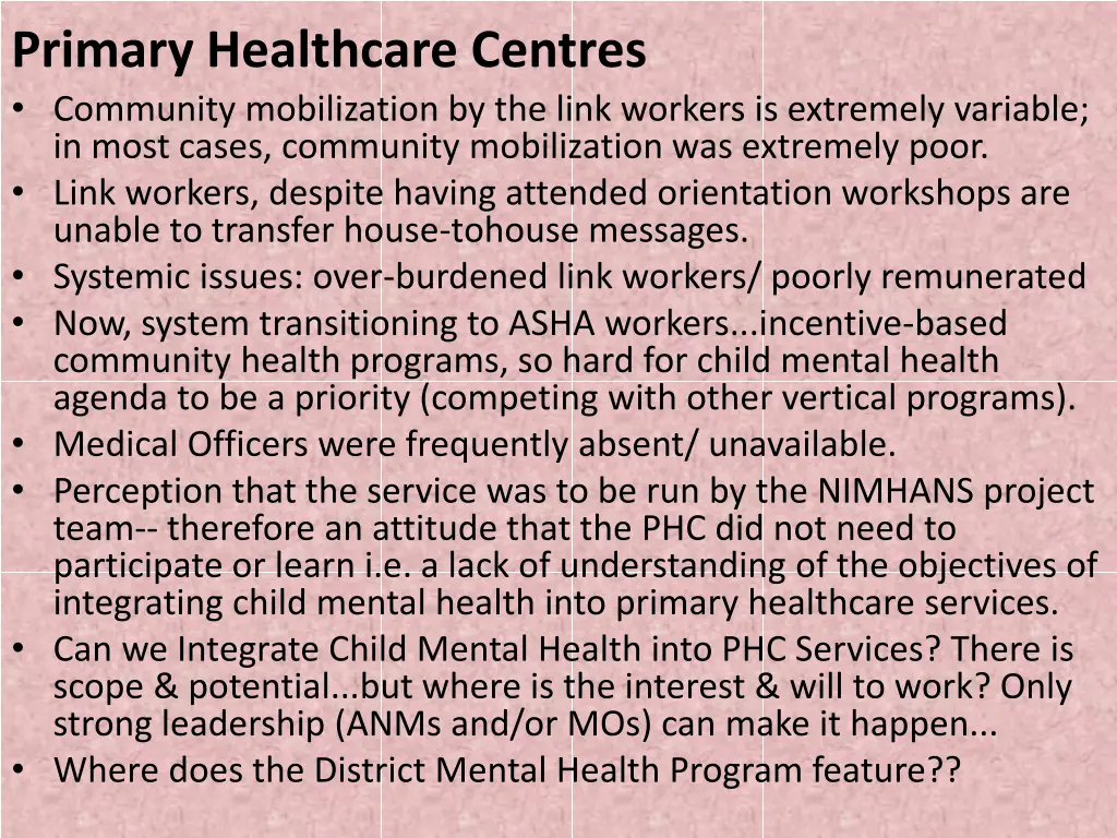 primary healthcare centres community mobilization
