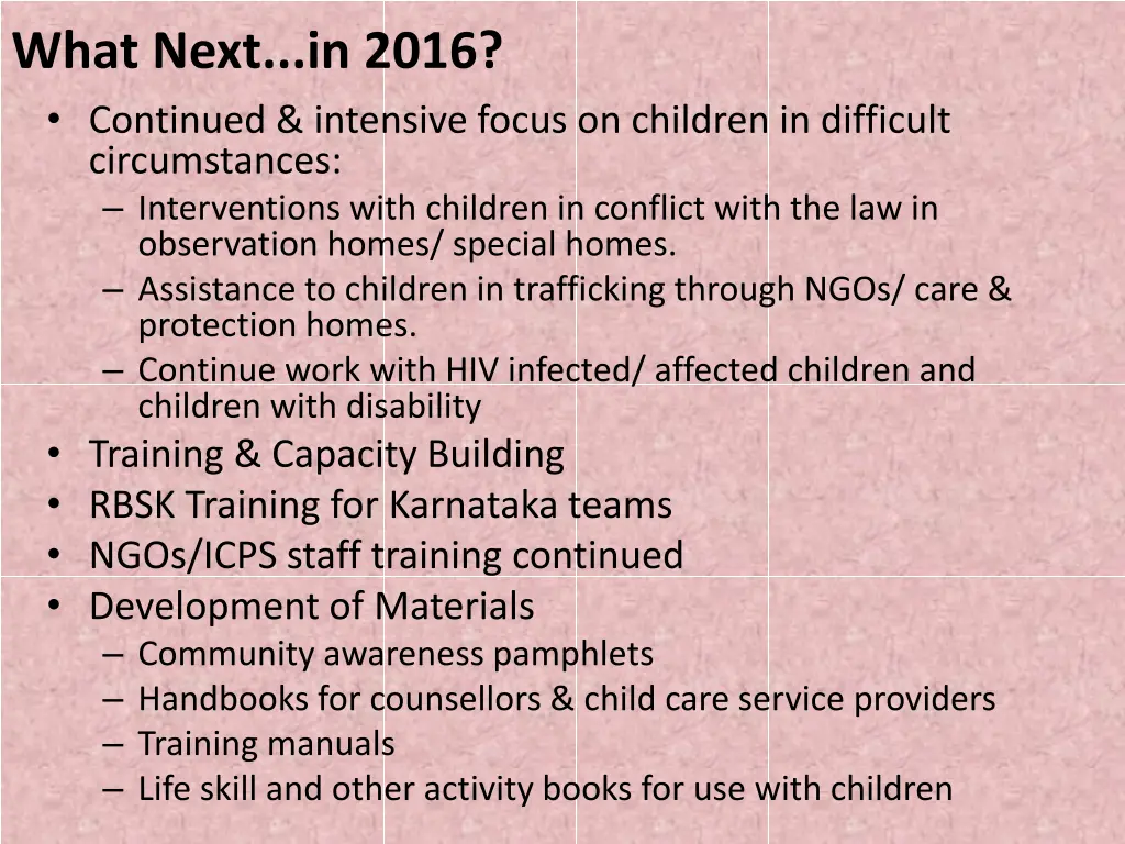 what next in 2016 continued intensive focus