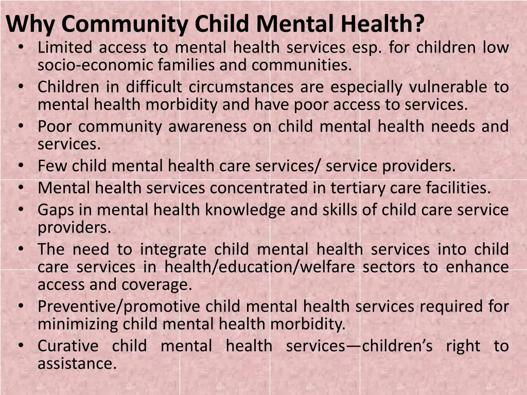 why community child mental health limited access