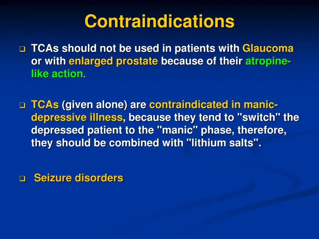 contraindications