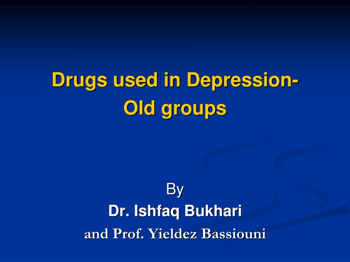 drugs used in depression old groups