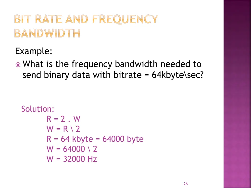 bit rate and frequency bandwidth 2