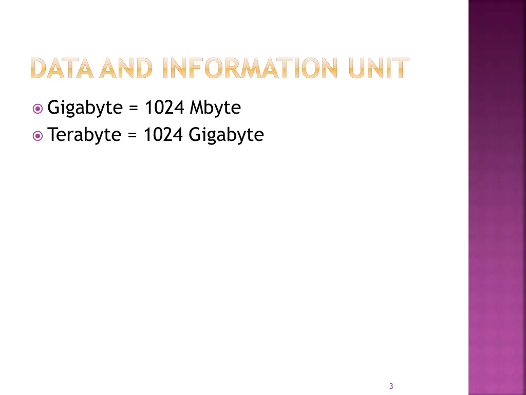 data and information unit 1