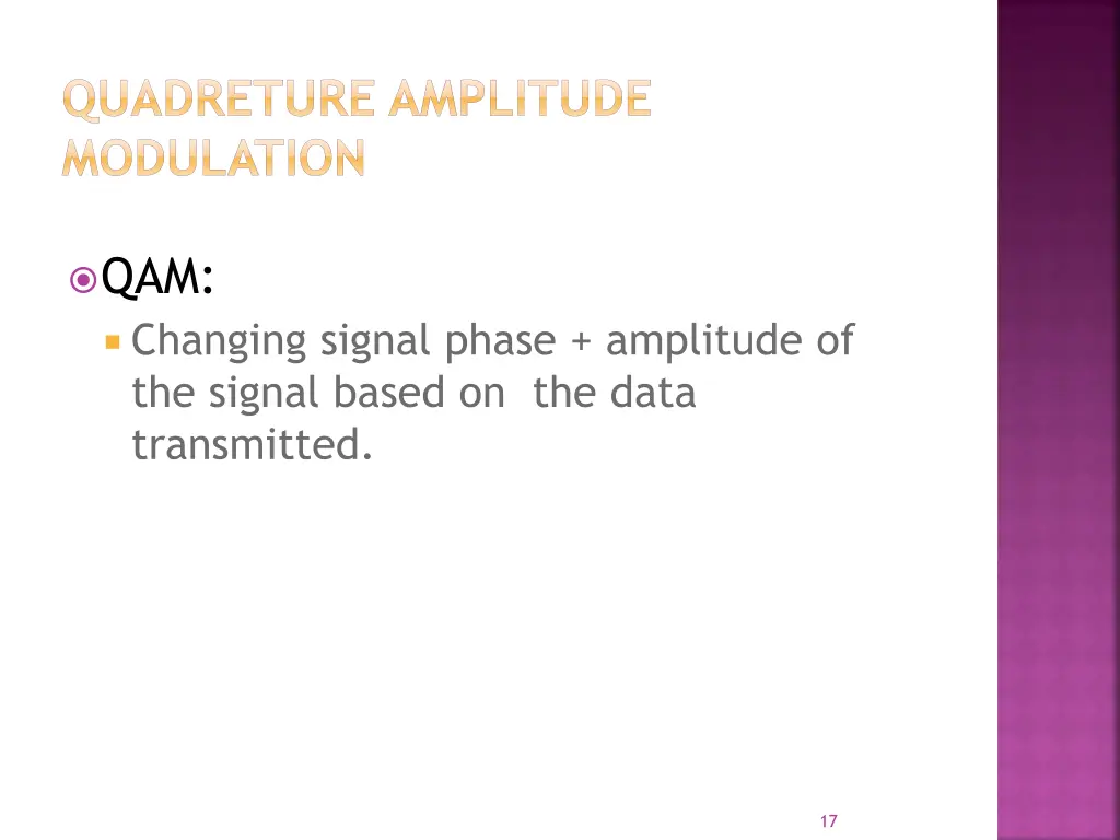 quadreture amplitude modulation