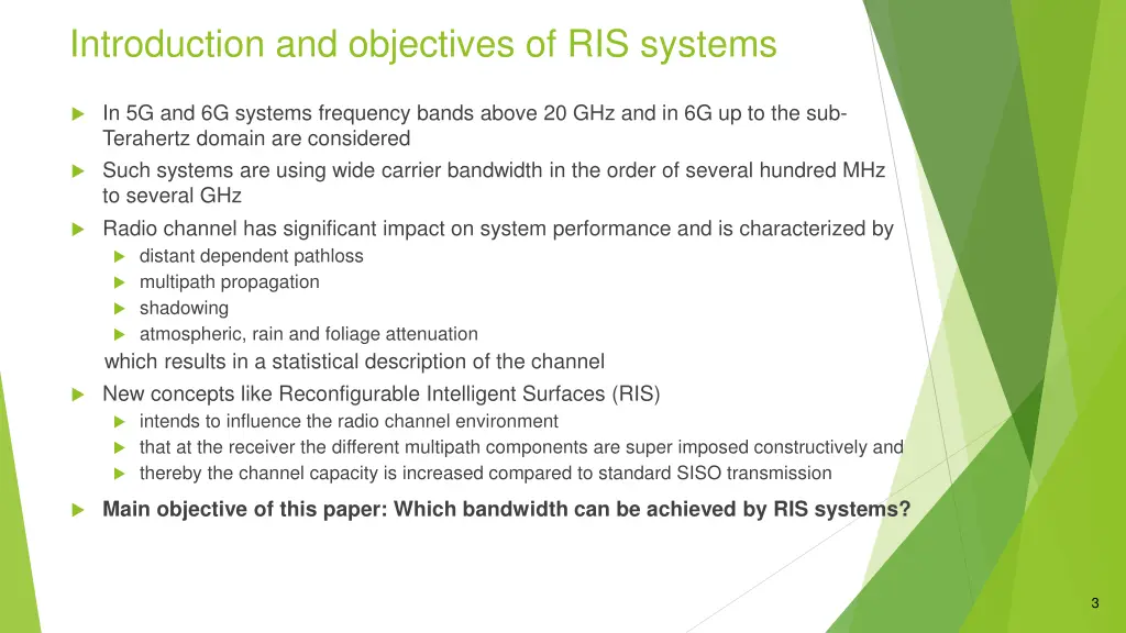 introduction and objectives of ris systems