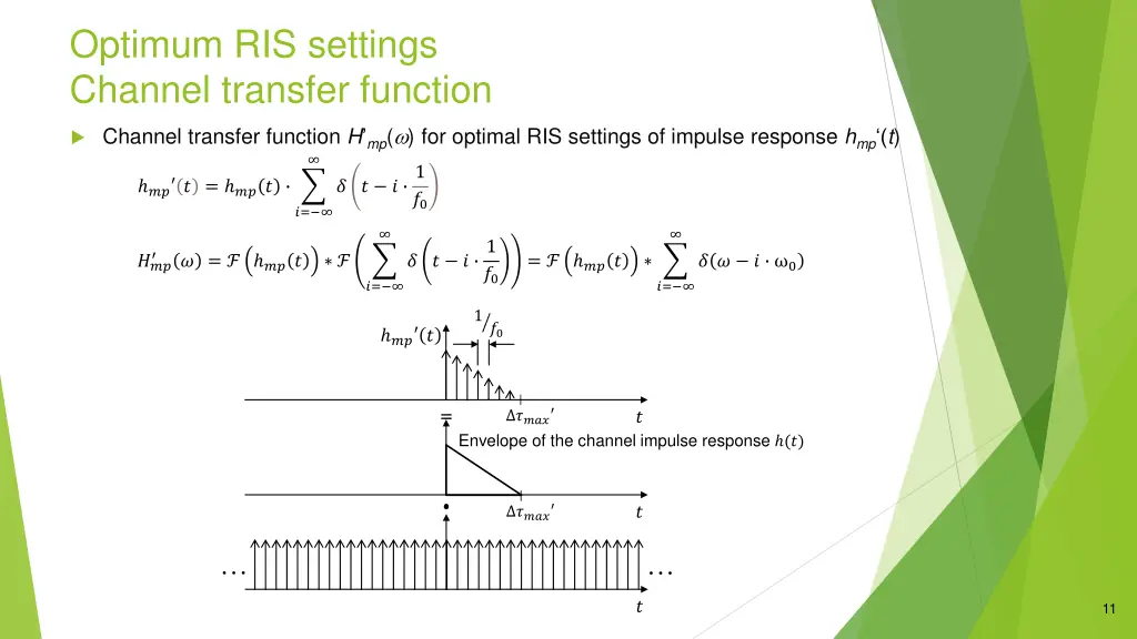 optimum ris settings channel transfer function