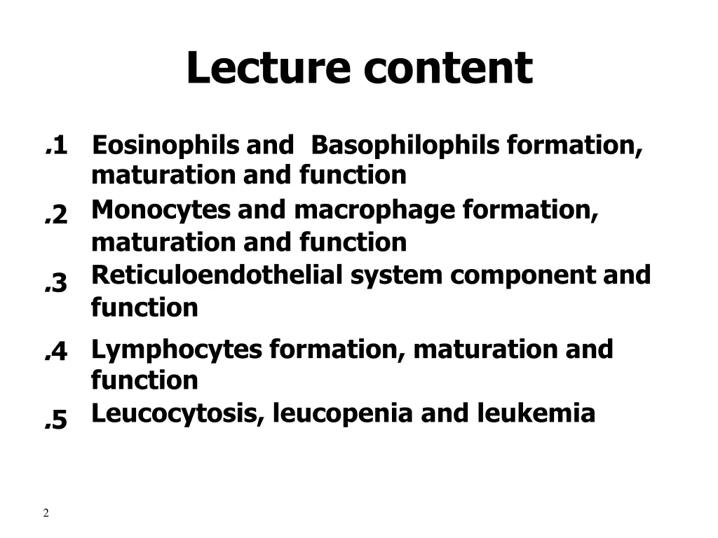 lecture content
