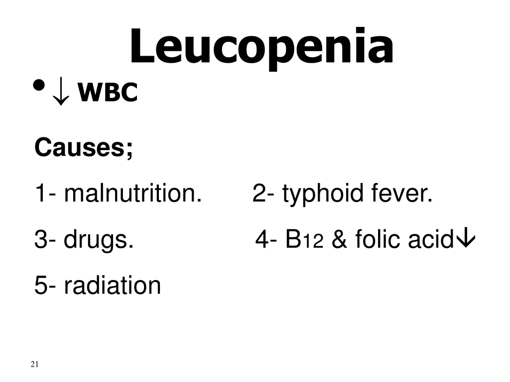 leucopenia wbc