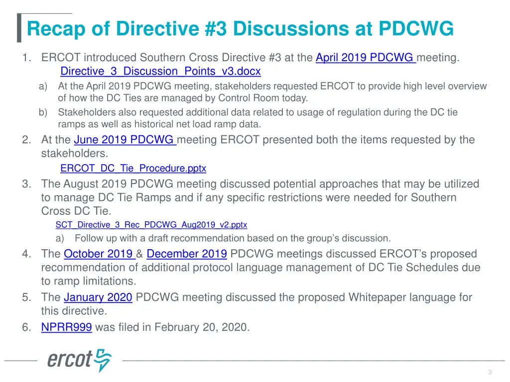 recap of directive 3 discussions at pdcwg