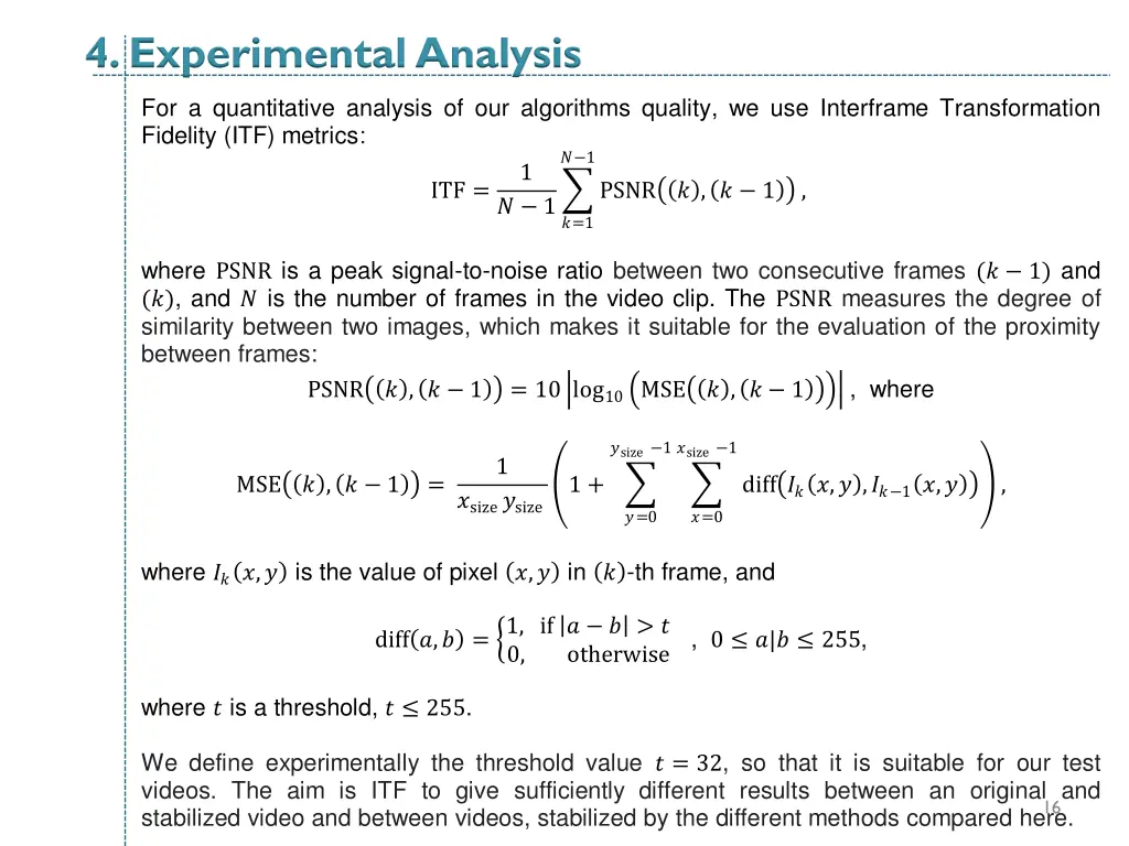 4 experimental analysis