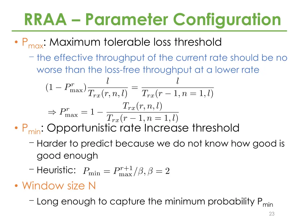 rraa parameter configuration