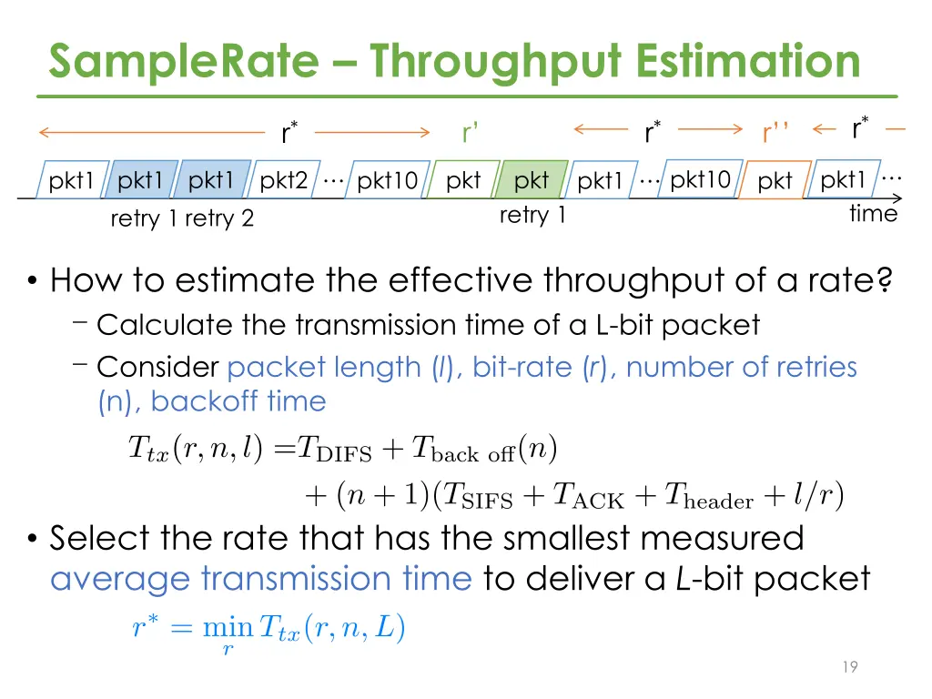 samplerate throughput estimation