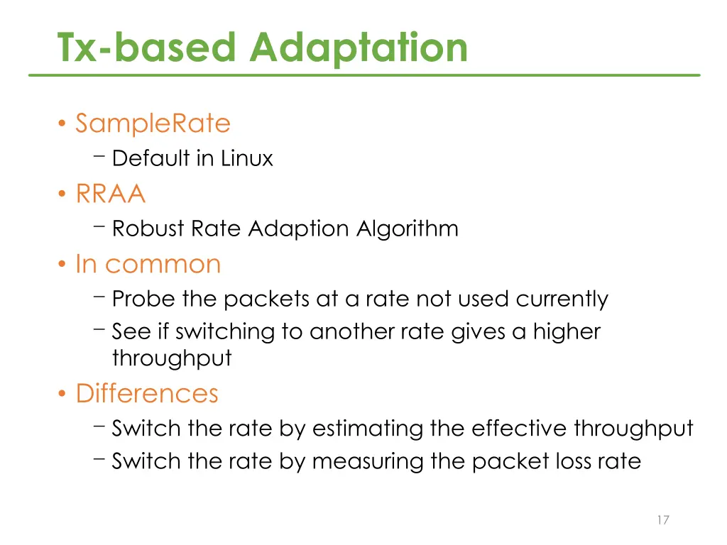 tx based adaptation