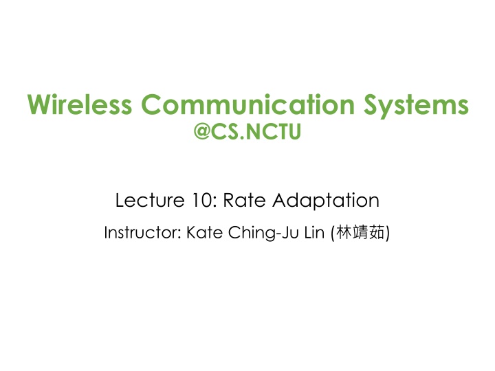 wireless communication systems @cs nctu