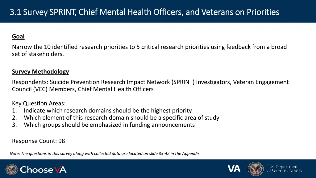 3 1 survey sprint chief mental health officers
