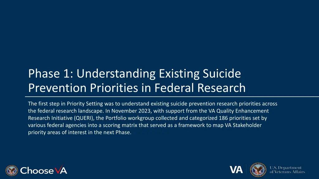 phase 1 understanding existing suicide prevention