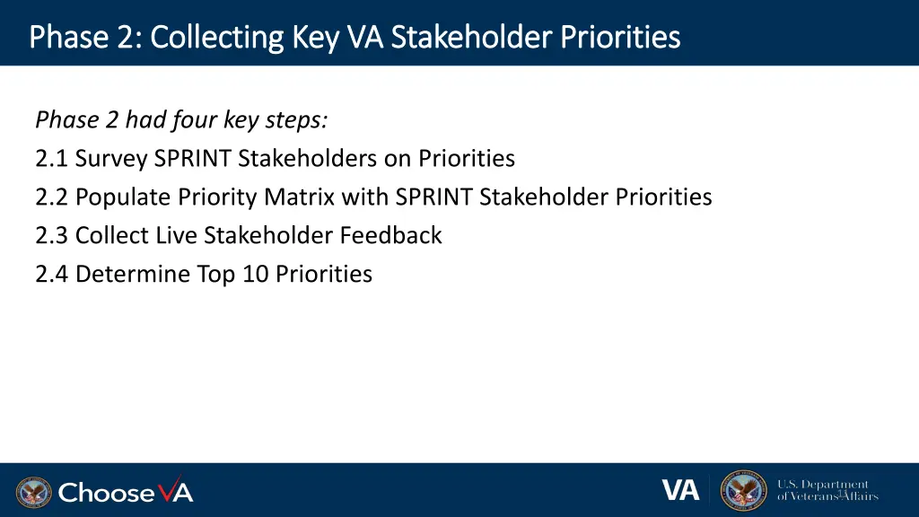 phase 2 collecting key va stakeholder priorities 1