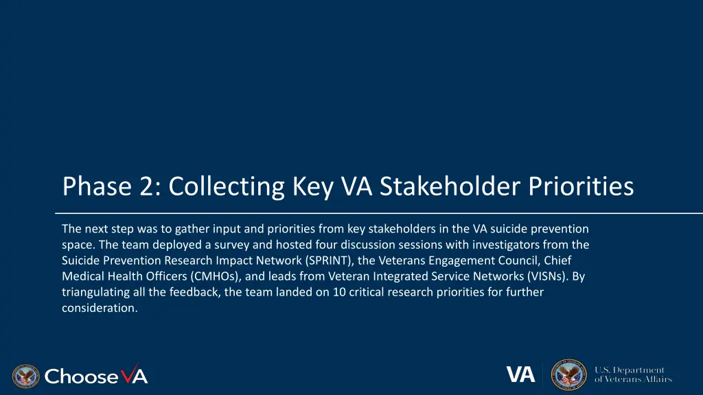 phase 2 collecting key va stakeholder priorities