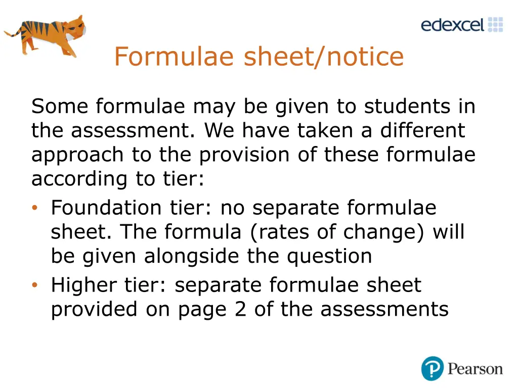 formulae sheet notice