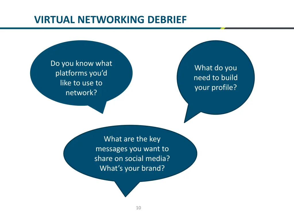 virtual networking debrief