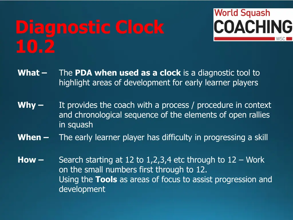 diagnostic clock 10 2