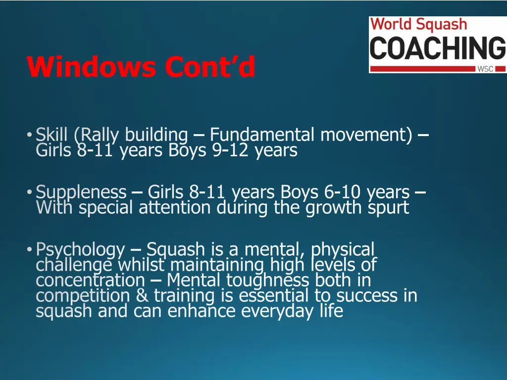 windows cont d