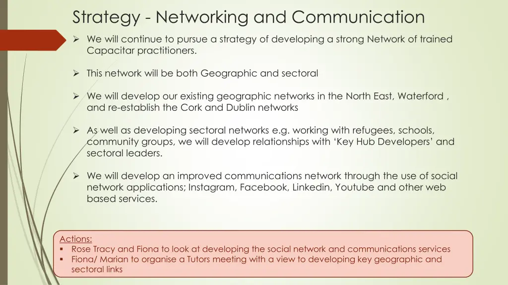 strategy networking and communication
