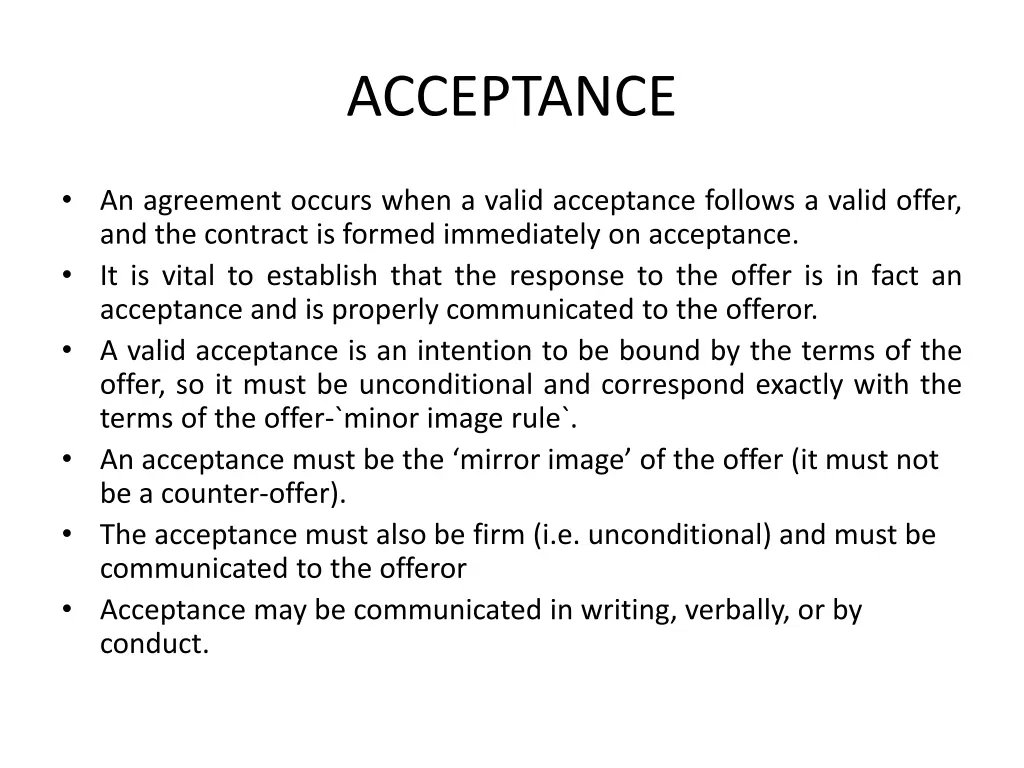 acceptance