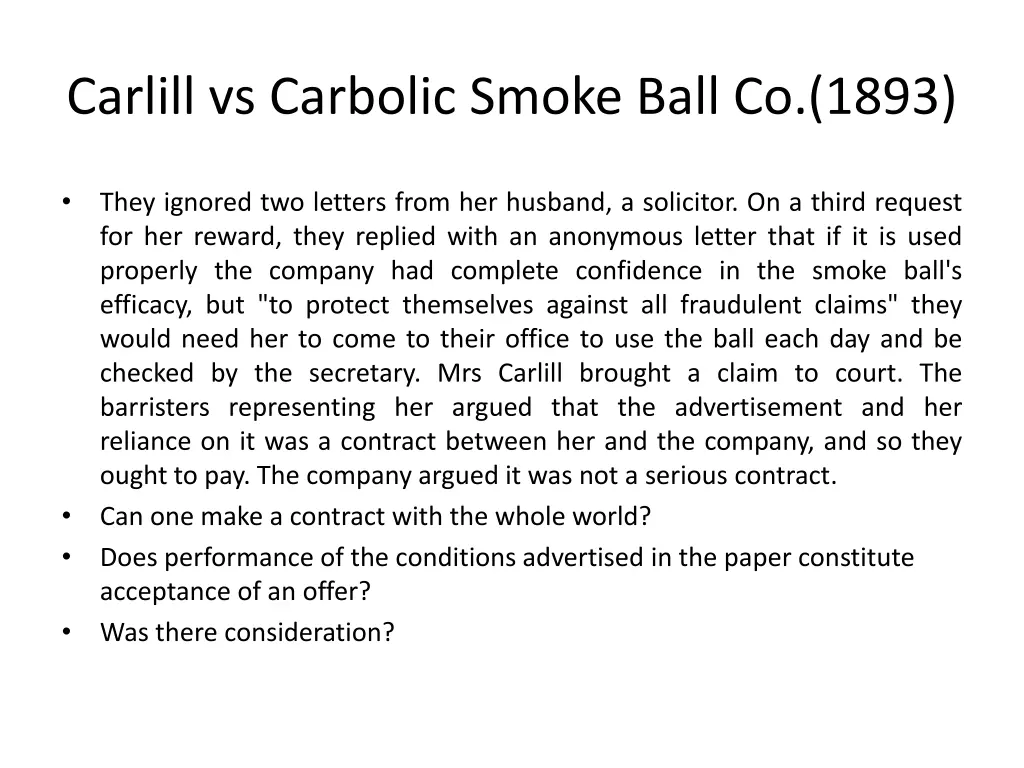 carlill vs carbolic smoke ball co 1893 1