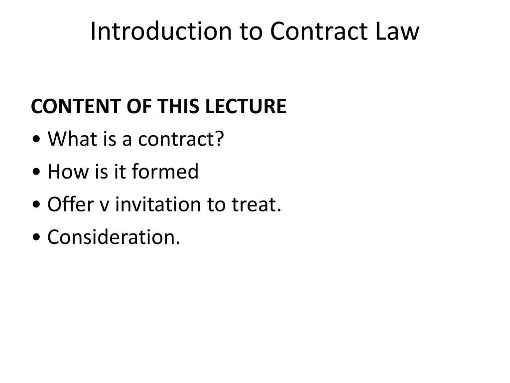 introduction to contract law