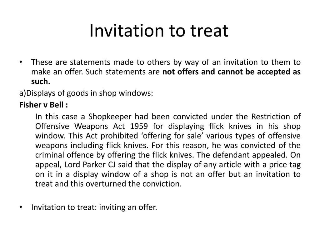 invitation to treat 1