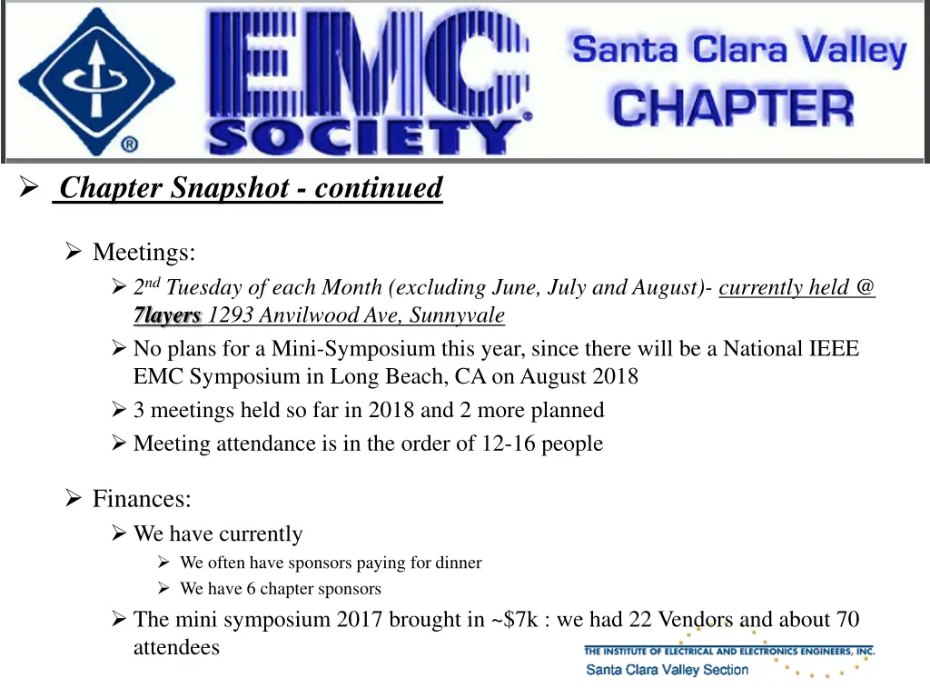 chapter snapshot continued meetings 2 nd tuesday