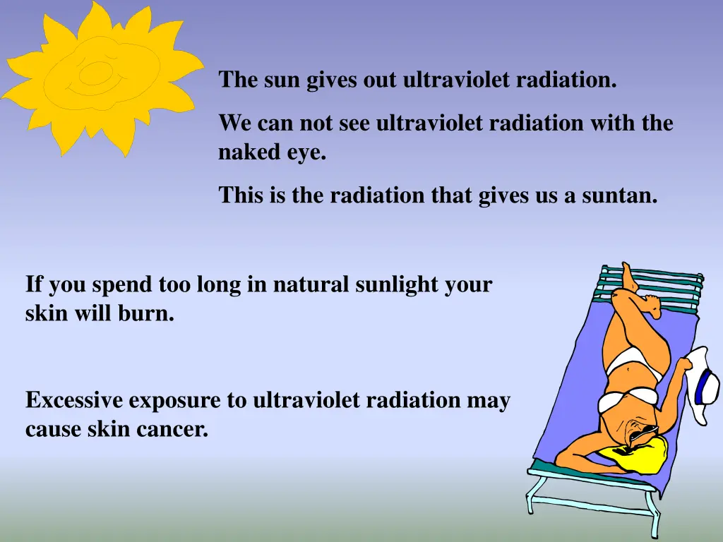 the sun gives out ultraviolet radiation