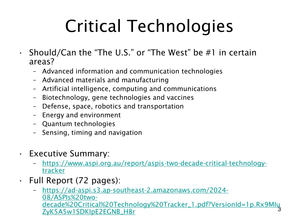 critical technologies