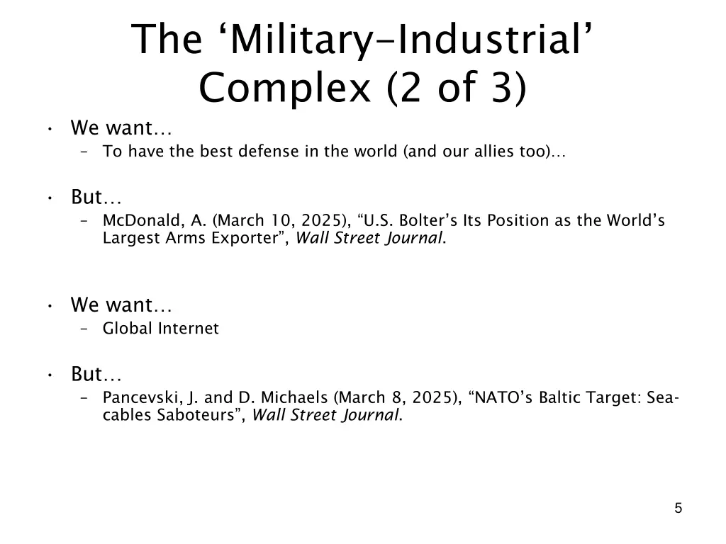 the military industrial complex 2 of 3 we want