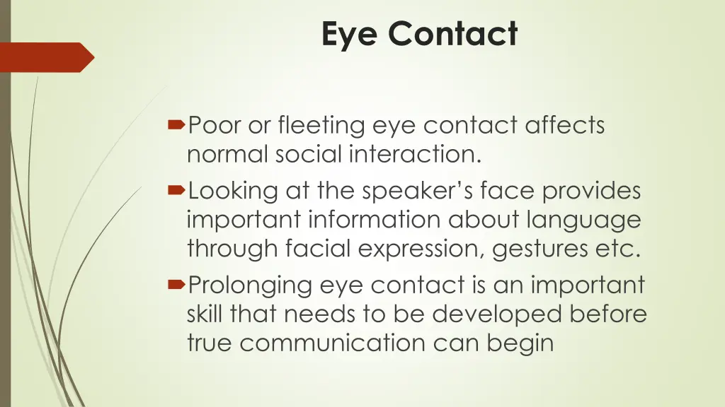 eye contact