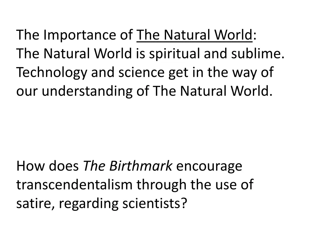 the importance of the natural world the natural