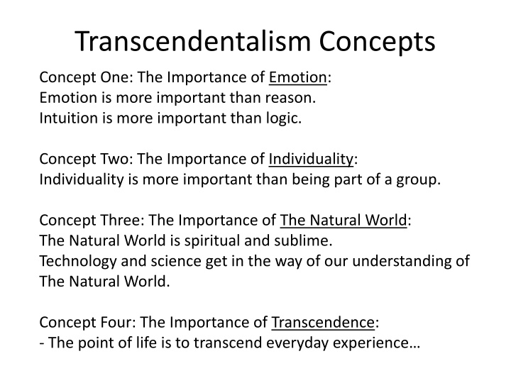 transcendentalism concepts