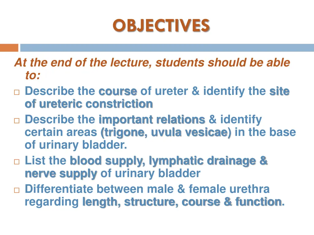 objectives