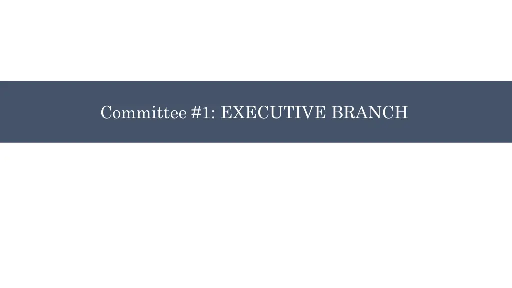 committee 1 executive branch