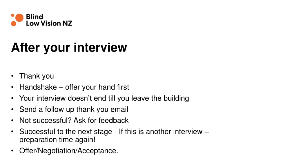 after your interview