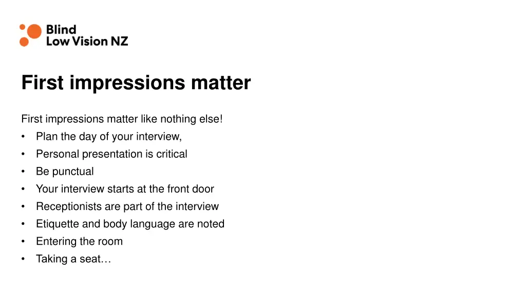 first impressions matter